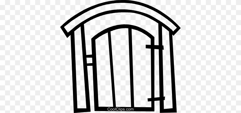 Back Yard Gate Royalty Vector Clip Art Illustration, Arch, Architecture, Door Free Png