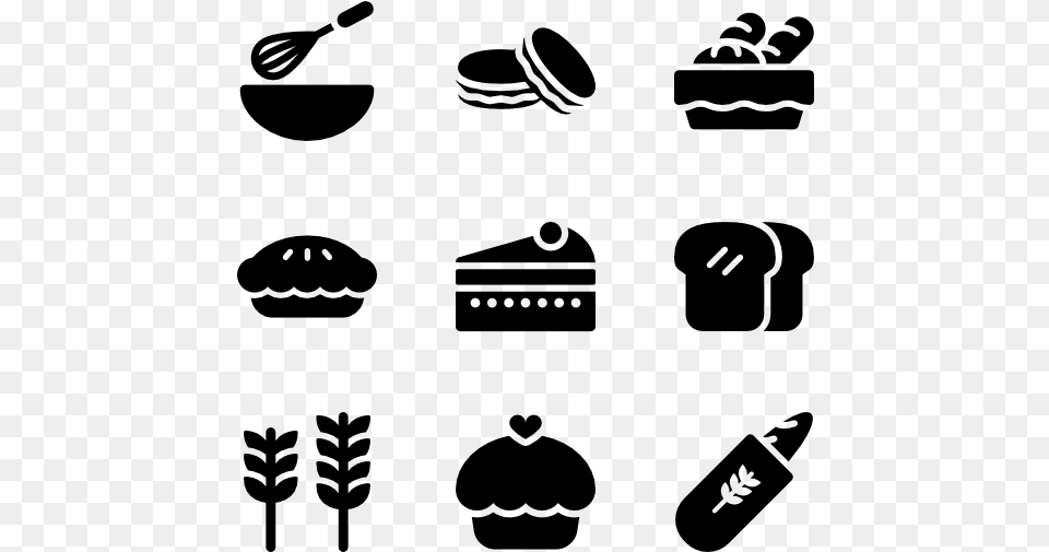 Background Bakery Icons, Gray Free Png