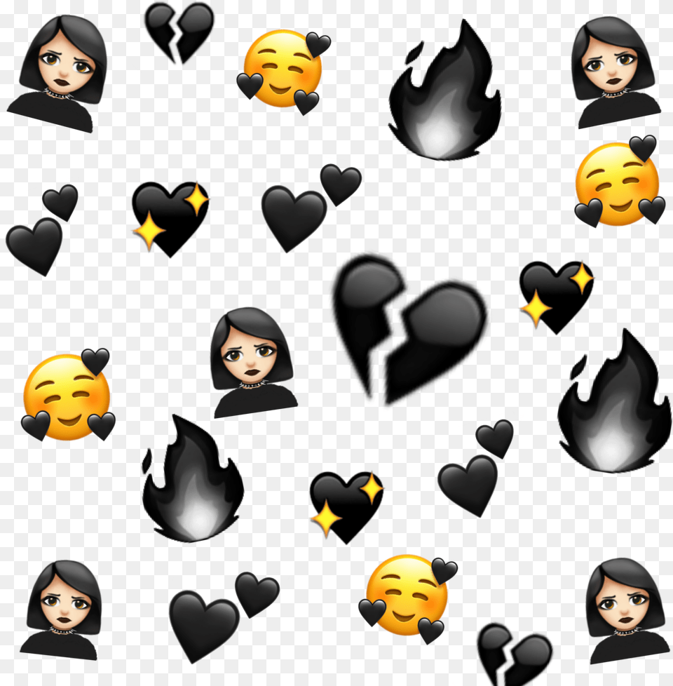 Background Black Heart Sticker By Rileyu0027s My Wife For Adult, Female, Person, Woman, Face Free Transparent Png