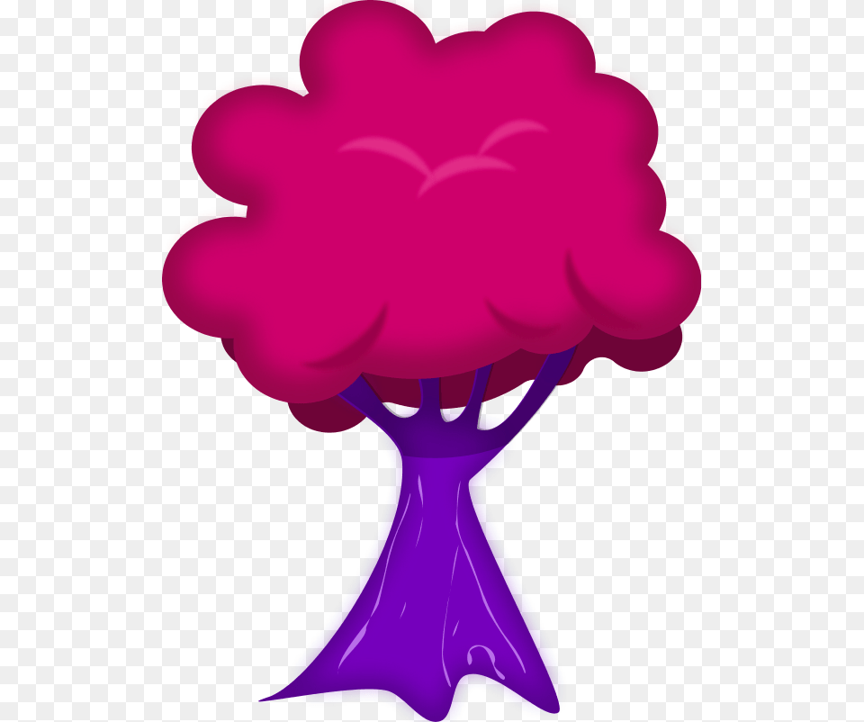 Background Cartoon Tree, Purple, Flower, Plant, Person Png Image