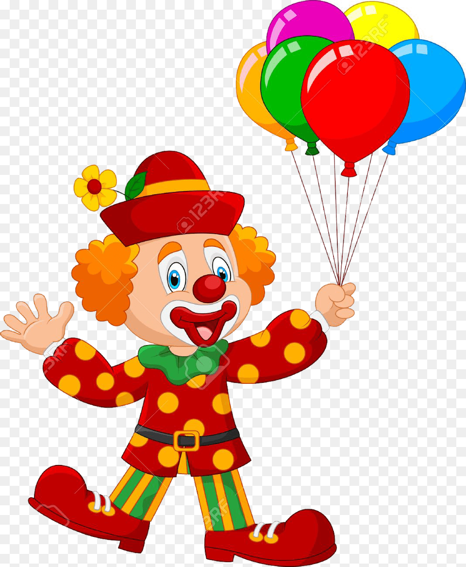 Background Clipart Cute Clown With Balloon, Baby, Person, Performer, Face Png