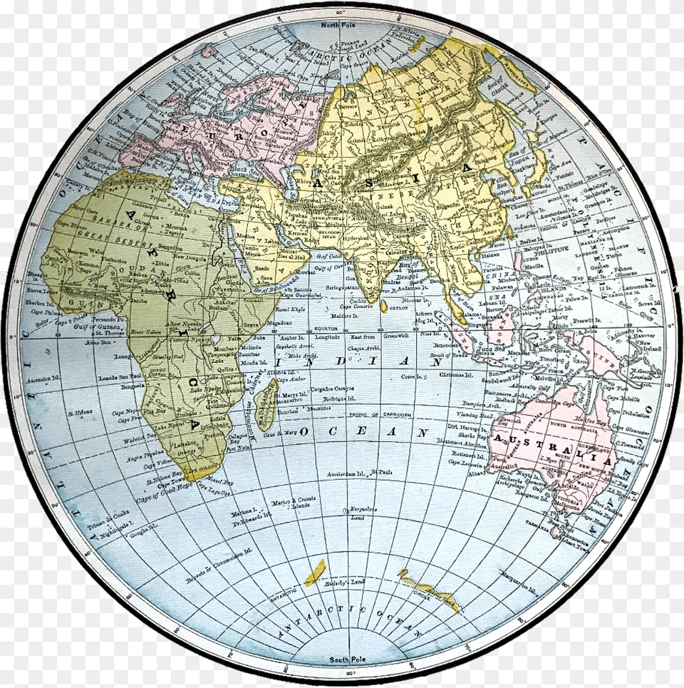 Background Craft Supply Map Vintage Image Eastern Hemisphere Atlas, Astronomy, Outer Space, Planet, Globe Free Transparent Png