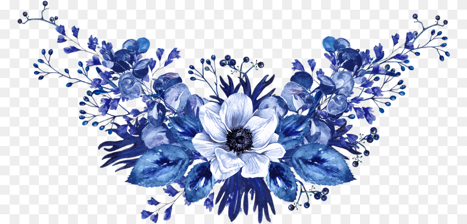 Background Grinalda Azul Royal, Plant, Anemone, Flower, Pattern Free Transparent Png