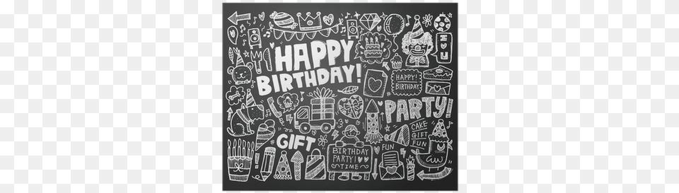Background Happy Birthday, Art, Doodle, Drawing, Blackboard Png Image