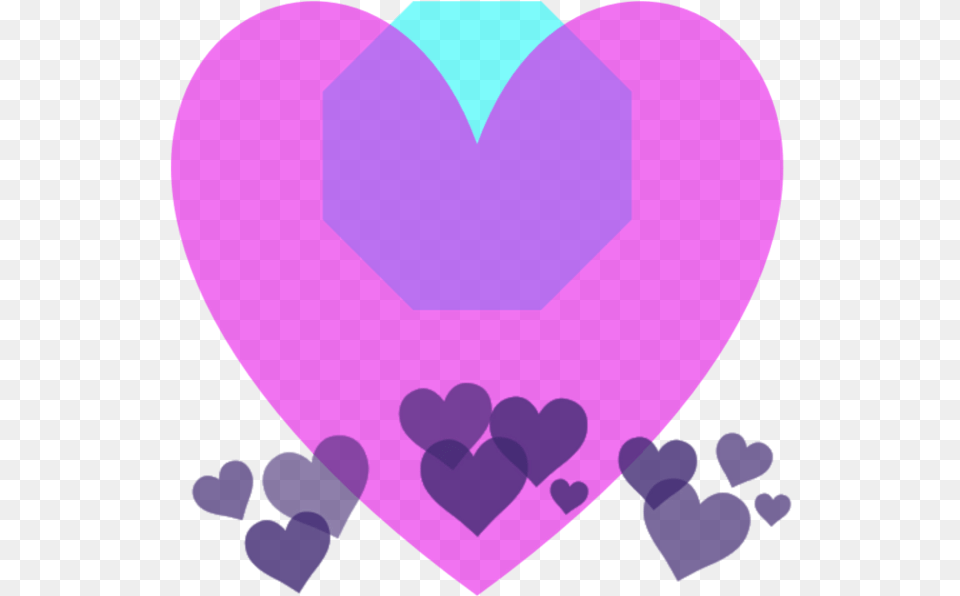 Background Heart Crown Cute Blue Heart, Purple, Balloon Free Transparent Png