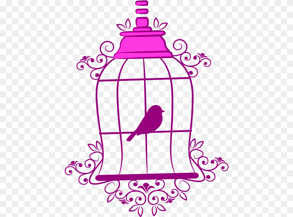 Background Line Drawing Bird Cage, Animal, Lamp Png Image