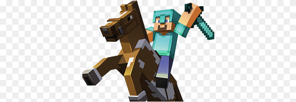 Background Minecraft Steve On Horse, Robot Free Png Download