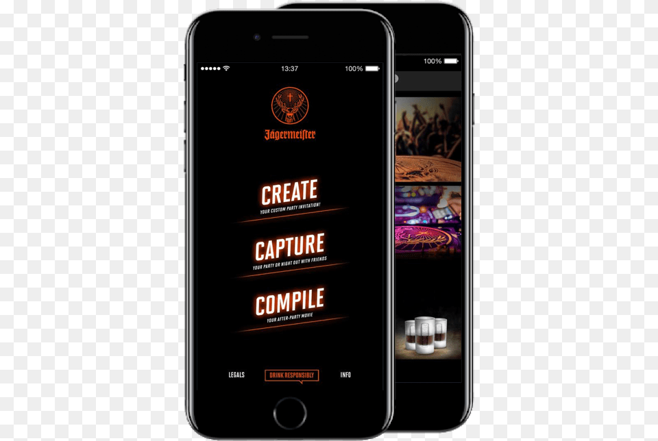 Background Picture Of Jagermeister Mobile Application2 Jagermeister, Electronics, Mobile Phone, Phone Free Transparent Png