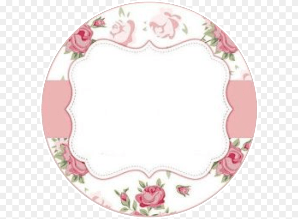 Background Textbox Label Flowers Pinkandwhite Fondos Para Etiquetas Redondas, Art, Porcelain, Plate, Pottery Png Image