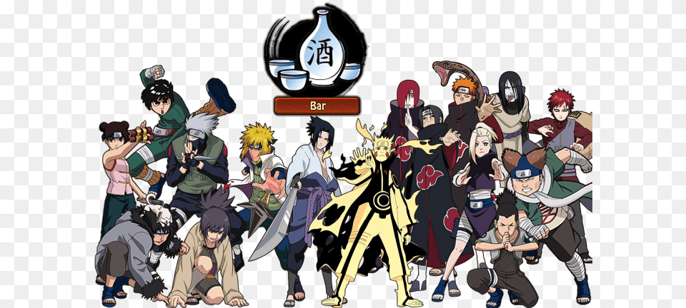 Background U2013 Anime Ninja Naruto All Characters, Publication, Book, Comics, Person Free Png Download
