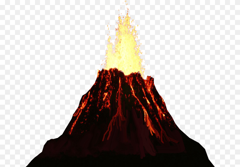 Background Volcano Eruption Clipart, Mountain, Nature, Outdoors, Bonfire Png Image