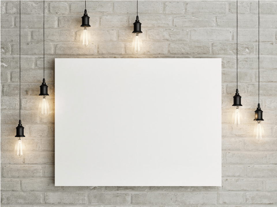 Background Wall Lights Canvas Frame, White Board, Lighting, Light Fixture, Architecture Free Png Download