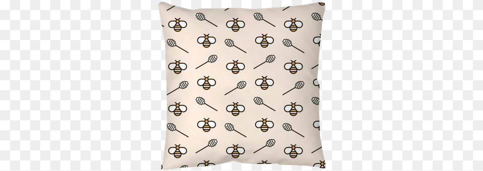 Background With Bees And Honey Spoons Printing, Cushion, Home Decor, Pillow Png Image