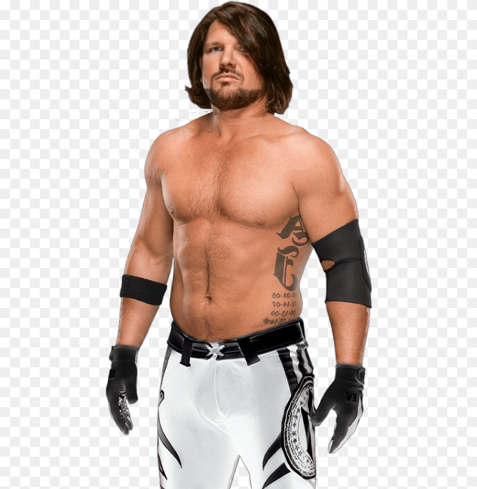 Background Wwe Aj Styles Transparent, Tattoo, Skin, Person, Man Png