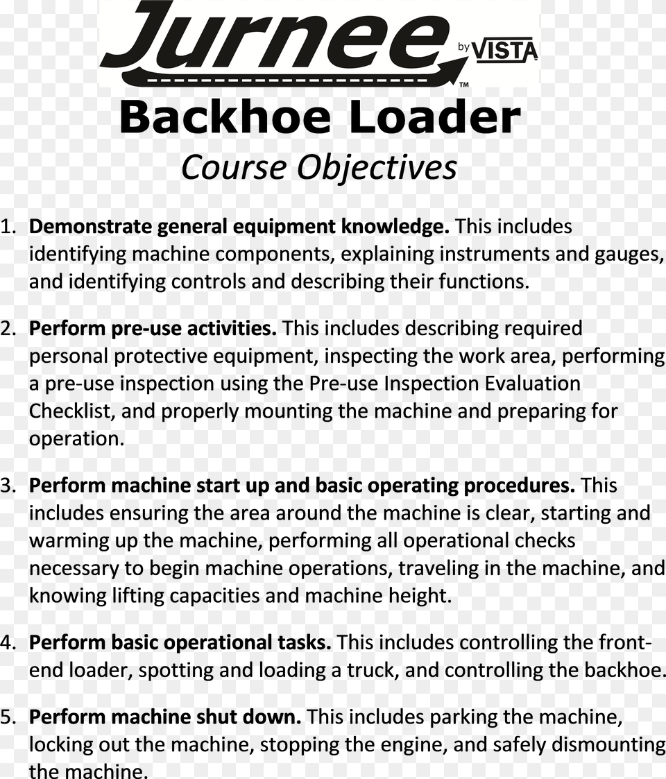 Backhoe Loader Training Tractor Loader Backhoe Safety Training Checklist Printing Materials, Logo Png Image