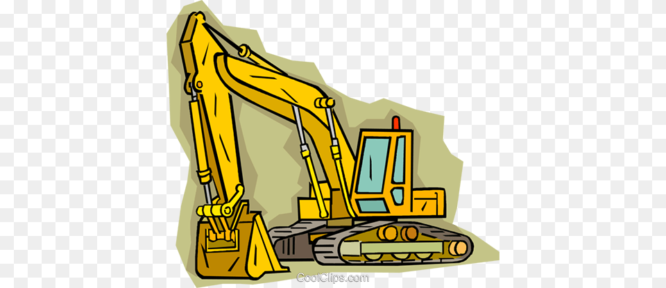 Backhoe Royalty Vector Clip Art Illustration, Bulldozer, Machine, Construction Free Png