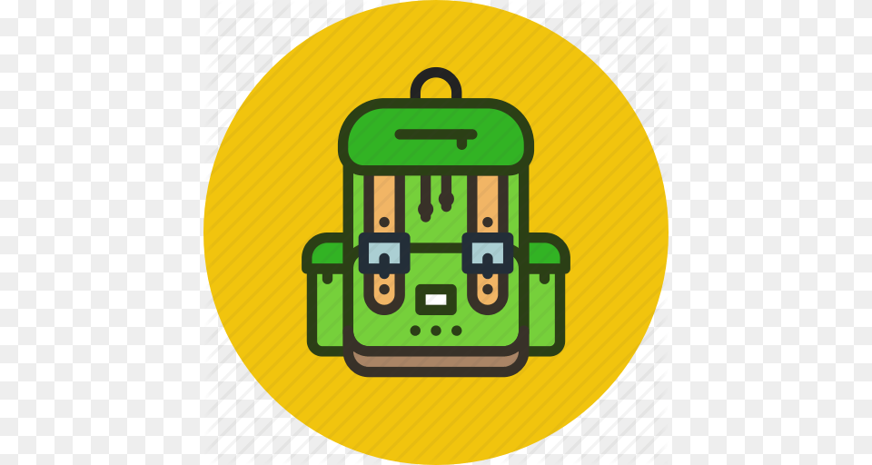 Backpack Bag Camping Hike School Student Icon, Bus Stop, Outdoors Free Png