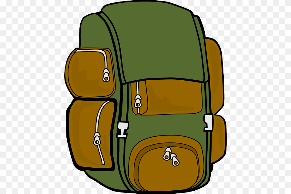 Backpack Bag Hiking Trip Travel Luggage Outdoors Clipart, Ammunition, Grenade, Weapon Free Png