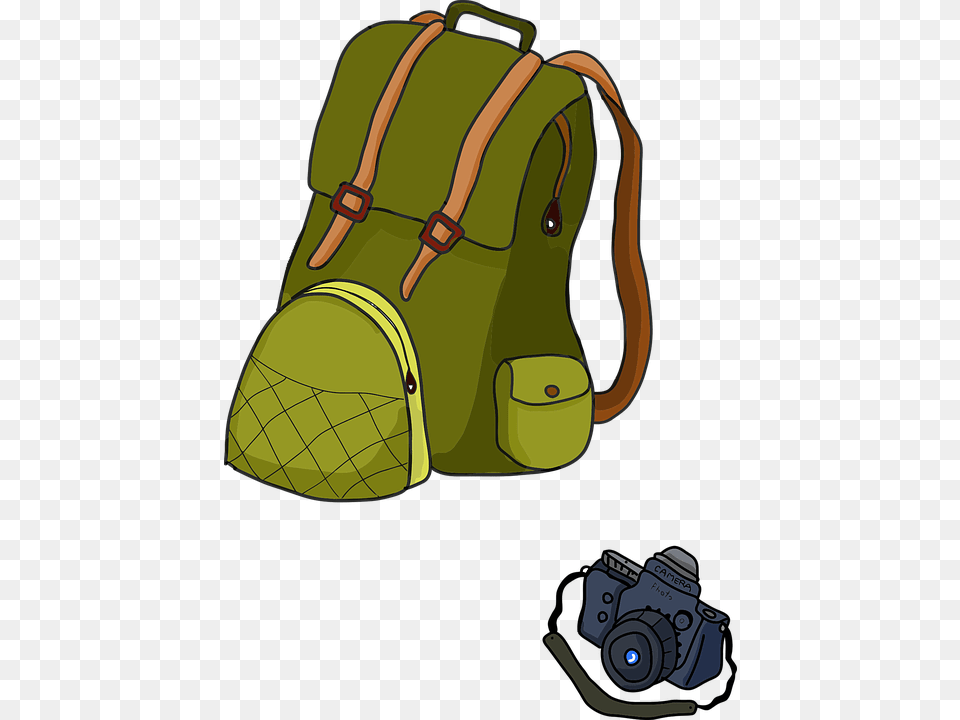 Backpack Camera Cartoon Picture Sack Backpack Camping Vector, Bag, Ammunition, Grenade, Weapon Png