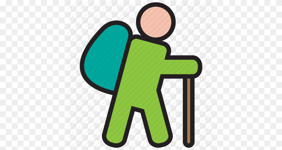 Backpack Camping Hiking Walking Icon, Clothing, Coat, Cleaning, Person Png Image