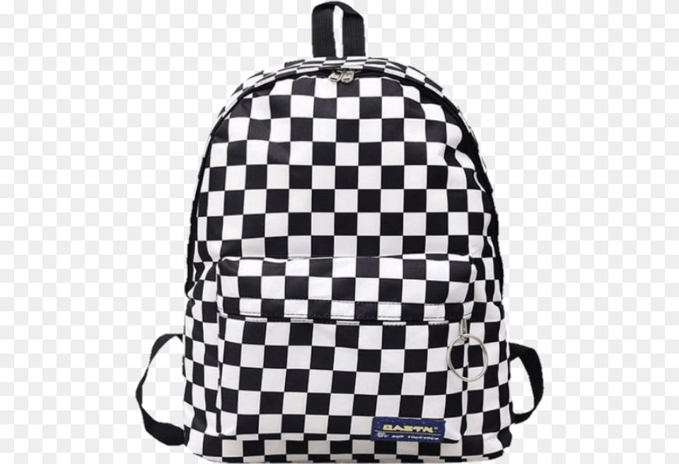 Backpack Checkered Aesthetic Cute Bag Tas Catur, Clothing, Coat Free Png