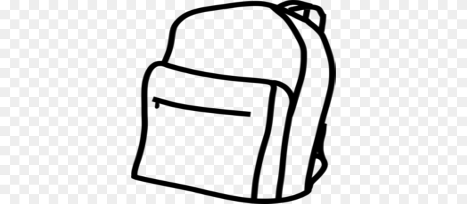 Backpack Clipart Black And White, Gray Free Png
