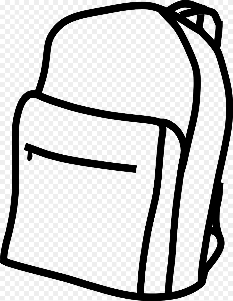 Backpack Clipart Black And White, Gray Png