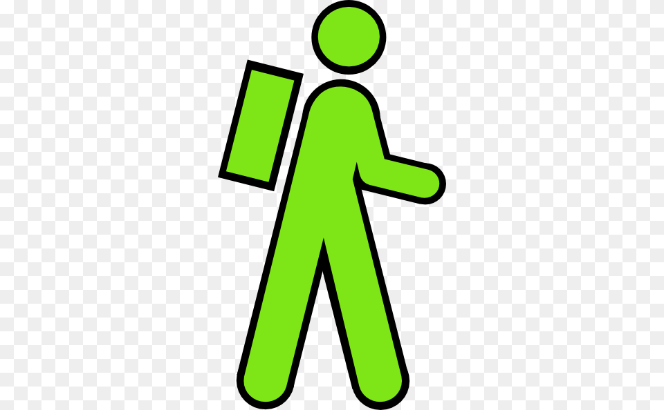 Backpack Clipart Man Stick Figure With Backpack, Green, Symbol, Sign Free Transparent Png