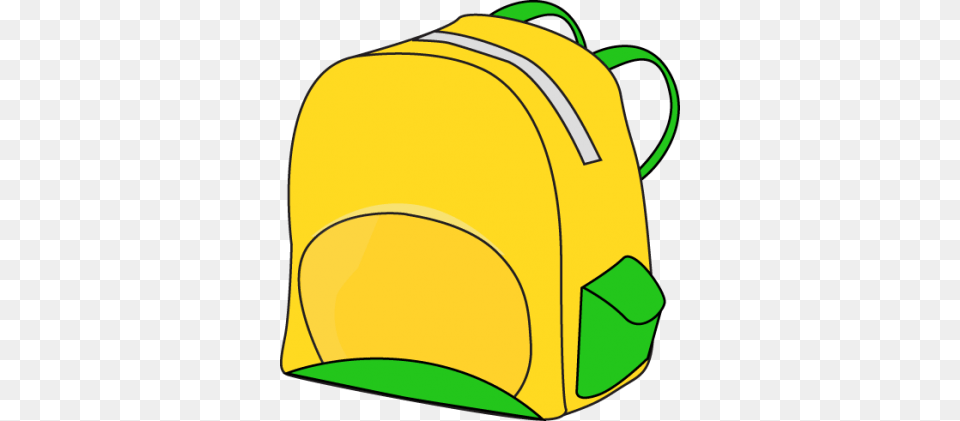 Backpack Clipart Yellow Backpack, Bag, Clothing, Hardhat, Helmet Free Png
