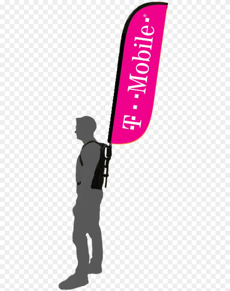 Backpack Flag Kit T Mobile, Advertisement, Light, Adult, Person Free Png Download