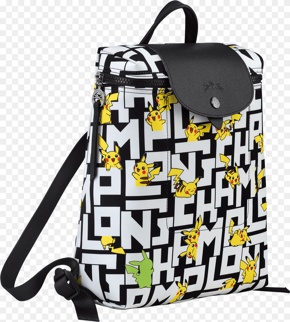 Backpack Longchamp X Pokmon Blackwhite L1699hut067 Longchamp Bag Pokemon Go, Accessories, Handbag, Purse Free Transparent Png