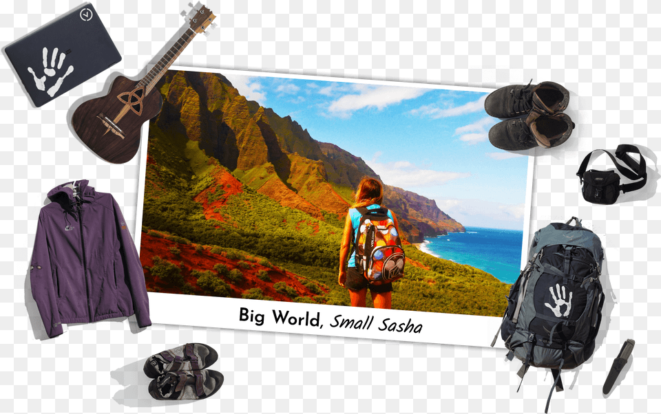 Backpacking, Bag, Person, Musical Instrument, Guitar Free Png