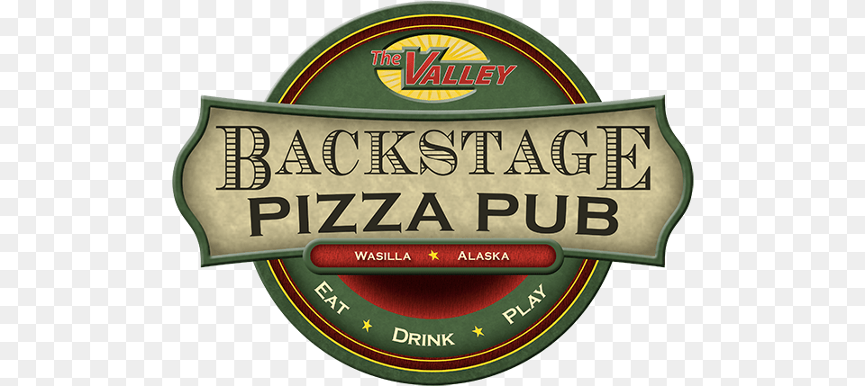Backstage Pizza Pub Logo Logo, Alcohol, Lager, Beer, Beverage Free Png