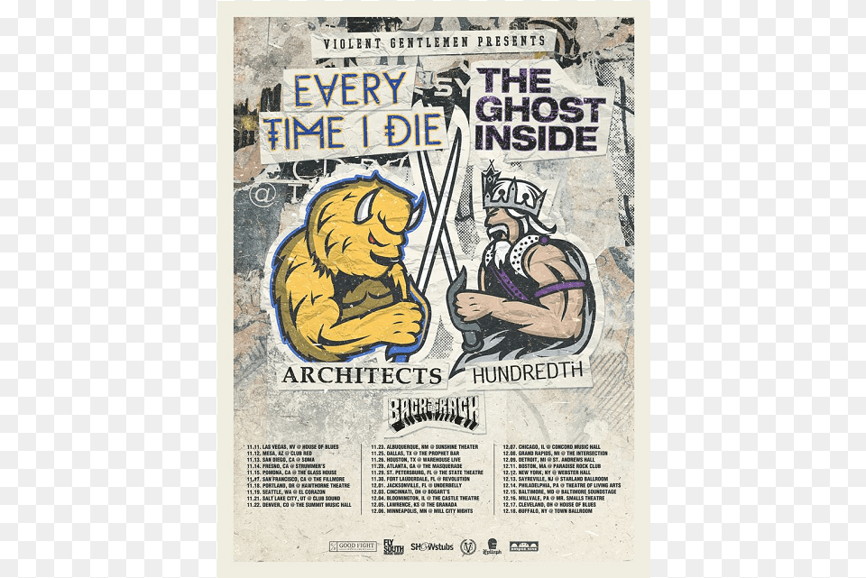 Backtrack Ghost Inside Every Time I Die Tour, Advertisement, Poster, Book, Publication Free Transparent Png
