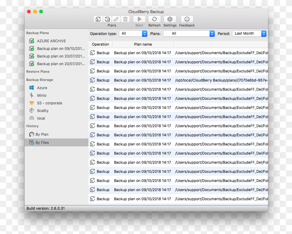 Backup History By Files Cloudberry Backup Mac, Text, Page, File, Screen Png