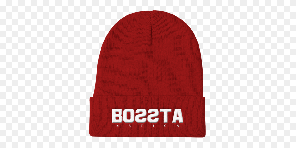 Backwards Knit Beanie Bossta Nation, Cap, Clothing, Hat Free Transparent Png