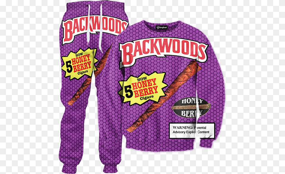 Backwoods Honey Berry Blunts Tracksuit Backwoods Heart Eye Emoji, Clothing, Long Sleeve, Sleeve, Shirt Png