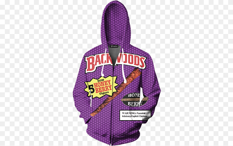 Backwoods Honey Berry Hoodie, Clothing, Coat, Knitwear, Sweater Free Transparent Png