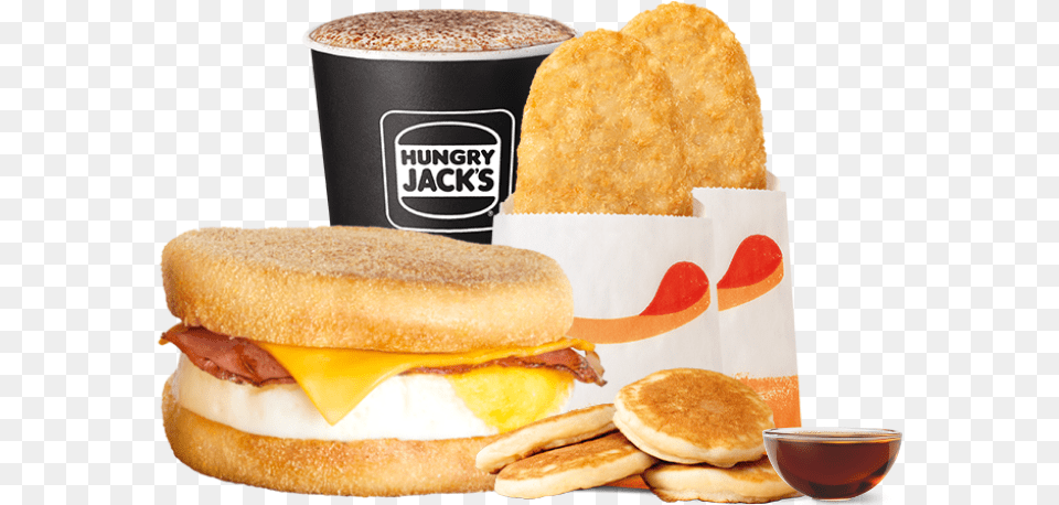 Bacon Amp Egg Muffin Super Stunner Hungry Jacks Breakfast Menu, Burger, Food, Bread Free Png