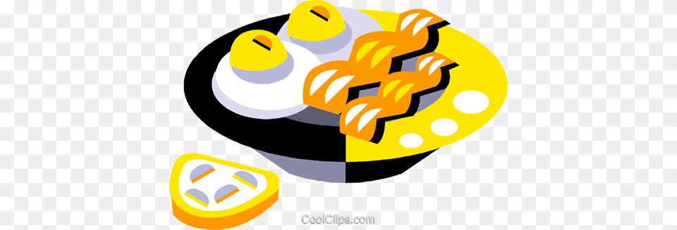 Bacon And Egg Breakfast Royalty Vector Clip Art Illustration, Food, Meal Free Png