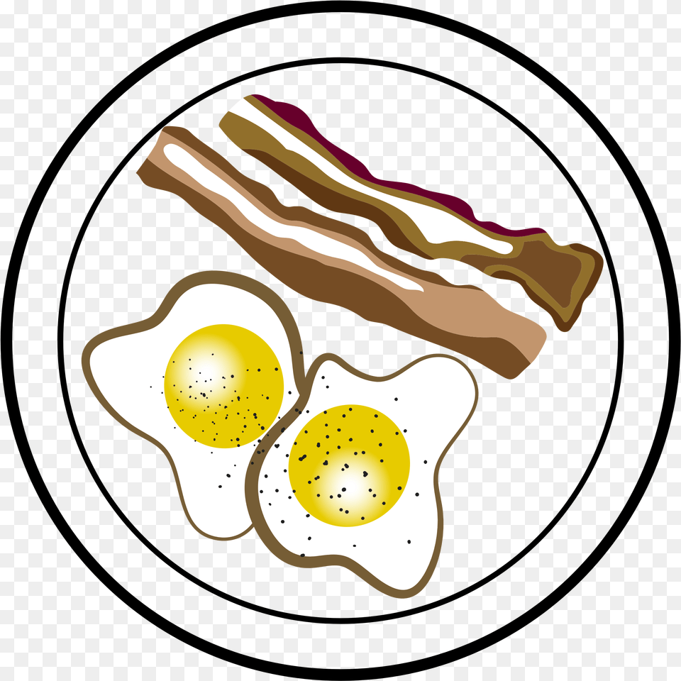Bacon And Eggs Images Clipart Fried Egg Clipart Black And White, Food, Smoke Pipe Png