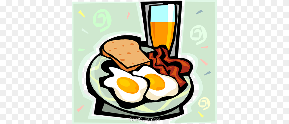 Bacon And Eggs Royalty Vector Clip Art Illustration Reading Comprehension About Healthy Food, Lunch, Meal, Bulldozer, Machine Png