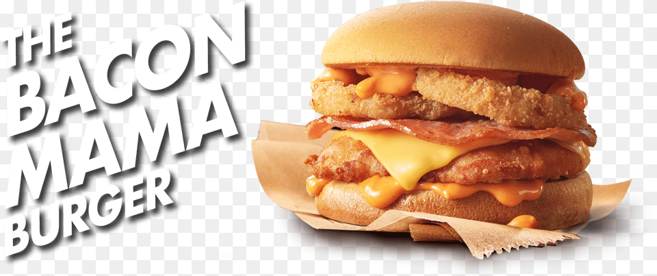 Bacon Mama Burger Red Rooster Bacon Mama, Food Free Transparent Png