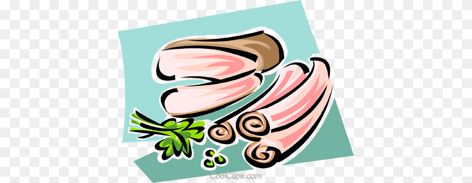 Bacon Royalty Vector Clip Art Illustration, Food, Meat, Pork, Ham Free Png