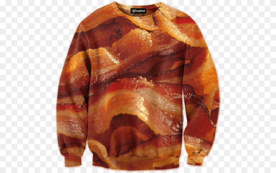 Bacon Strips Crewneck Bacon Strips, Pork, Food, Meat, Jacket Free Transparent Png