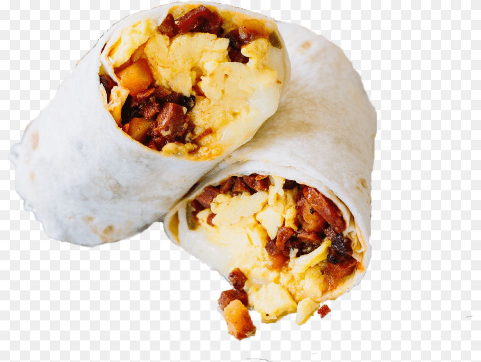 Baconegg Wrap Roti, Burrito, Food, Burger, Bread Png