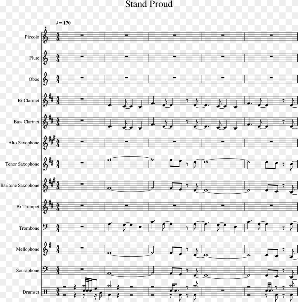 Bad And Boujee Clarinet Sheet Music, Gray Png Image