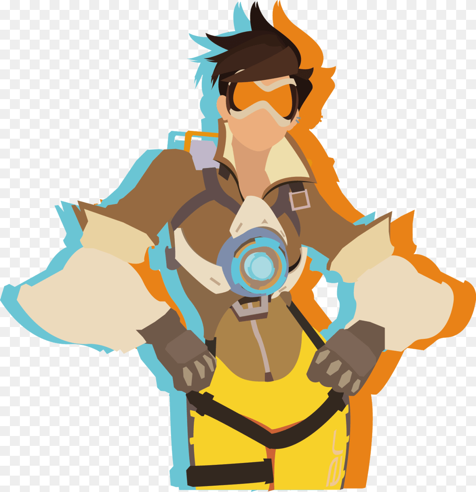 Bad Art Overwatch Hype Tracer From Overwatch Tracer Camisetas, Clothing, Costume, Person, Baby Free Transparent Png