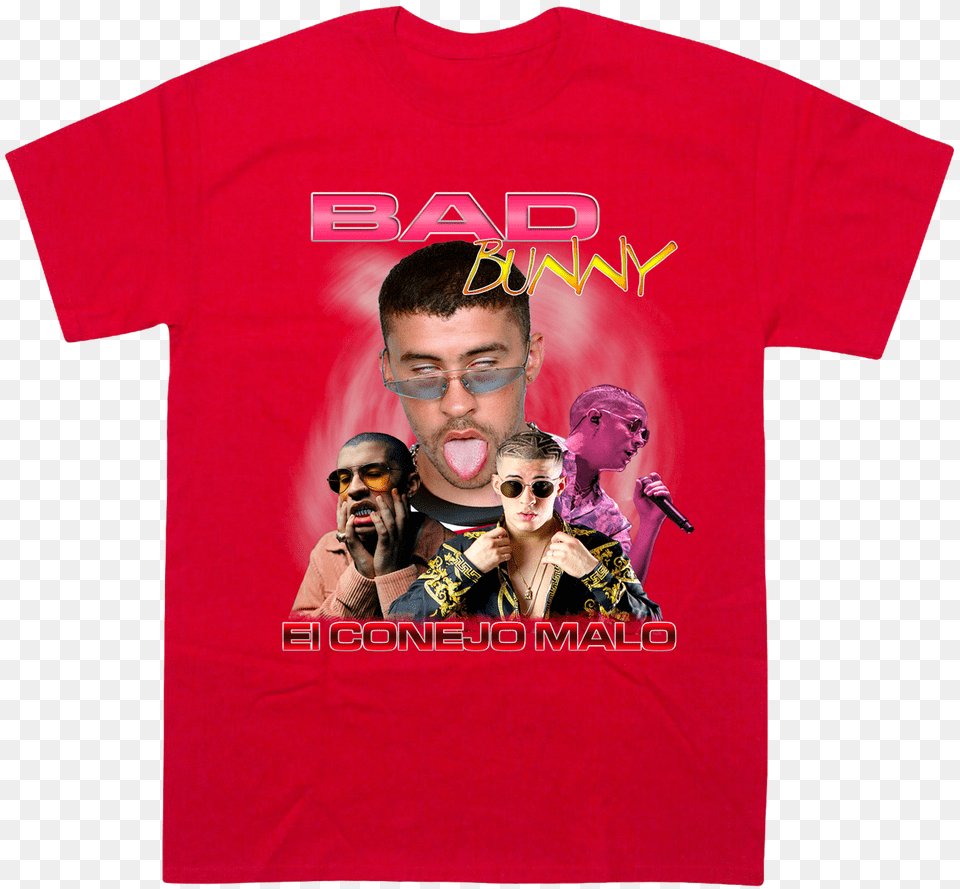 Bad Bunny Rap Tee Remeras De Bad Bunny, T-shirt, Clothing, Person, Microphone Free Transparent Png