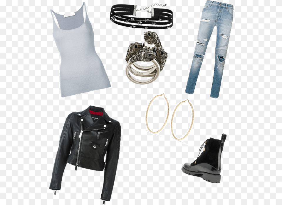 Bad Girl Leather Jacket, Pants, Clothing, Coat, Jeans Free Png